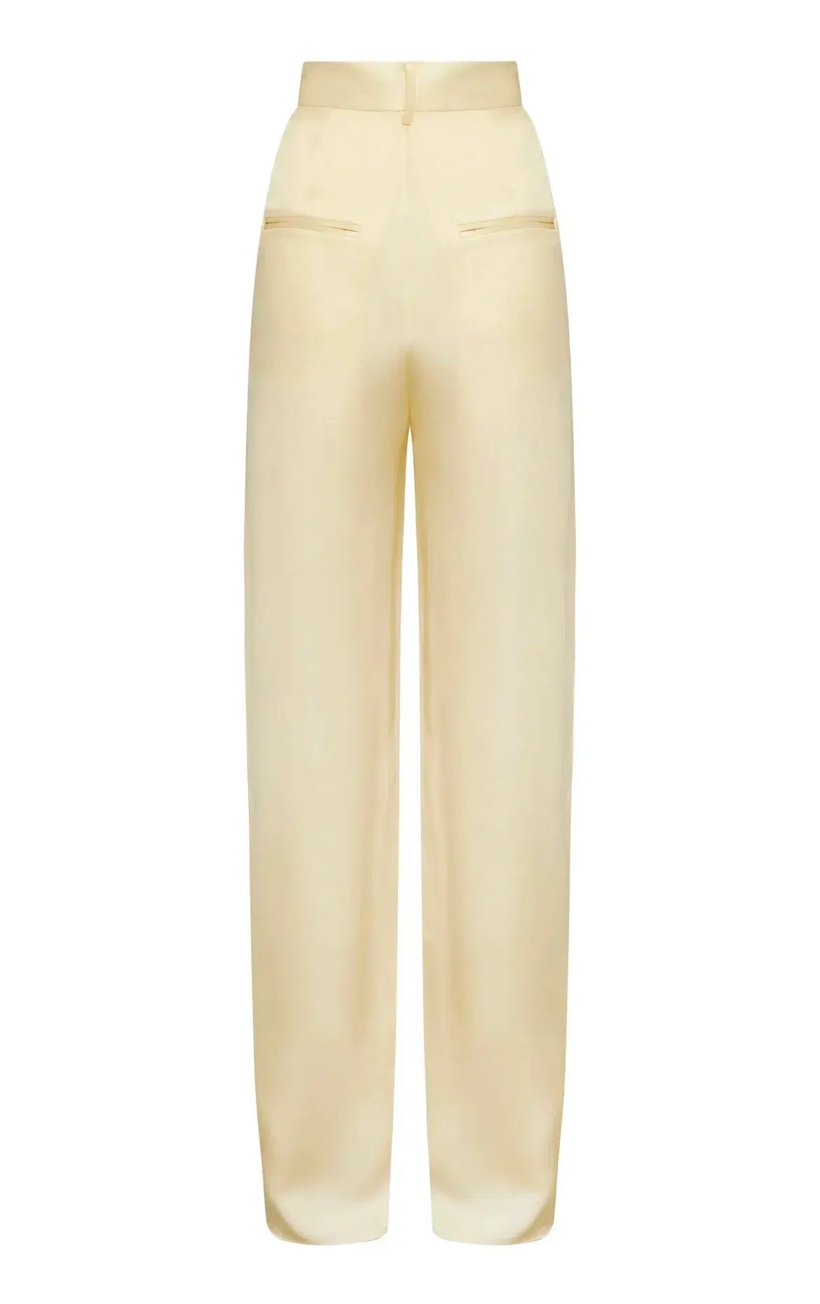 Michael Lo Sordo Relaxed Silk Boy Pant Pale Yellow Size AU 8 photo 4
