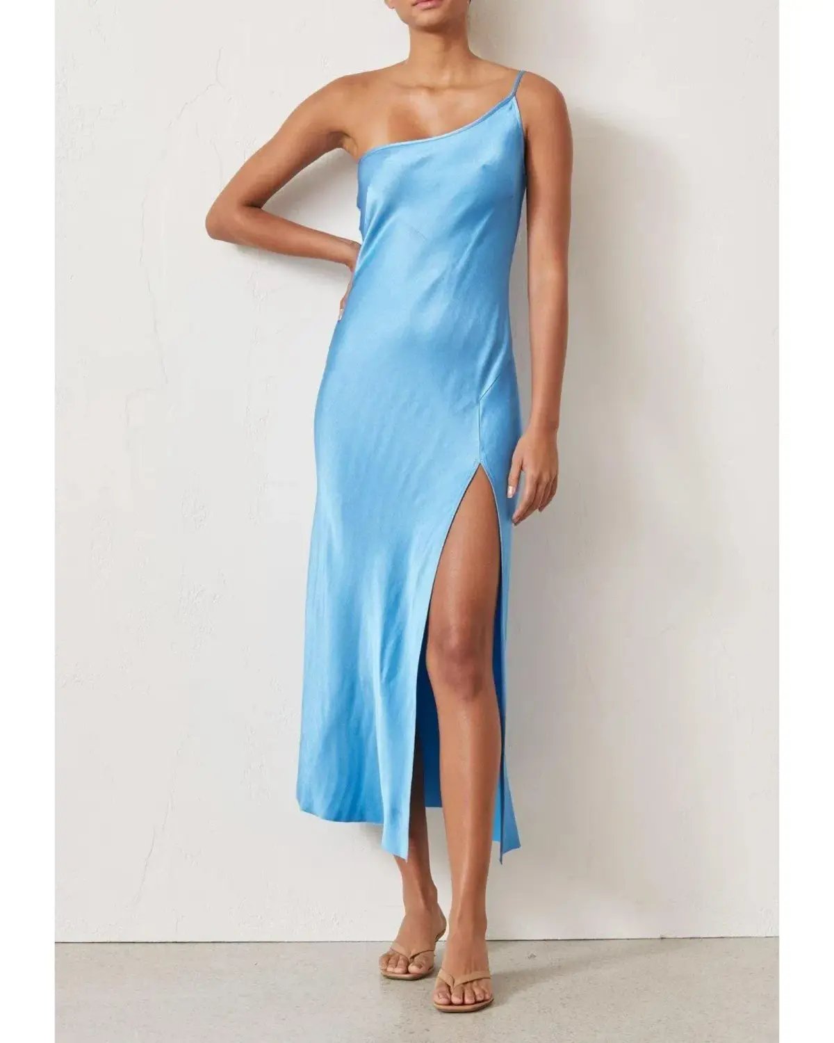 Bec & Bridge Frederic Asym Midi Dress Azure Blue Size 6 photo 2