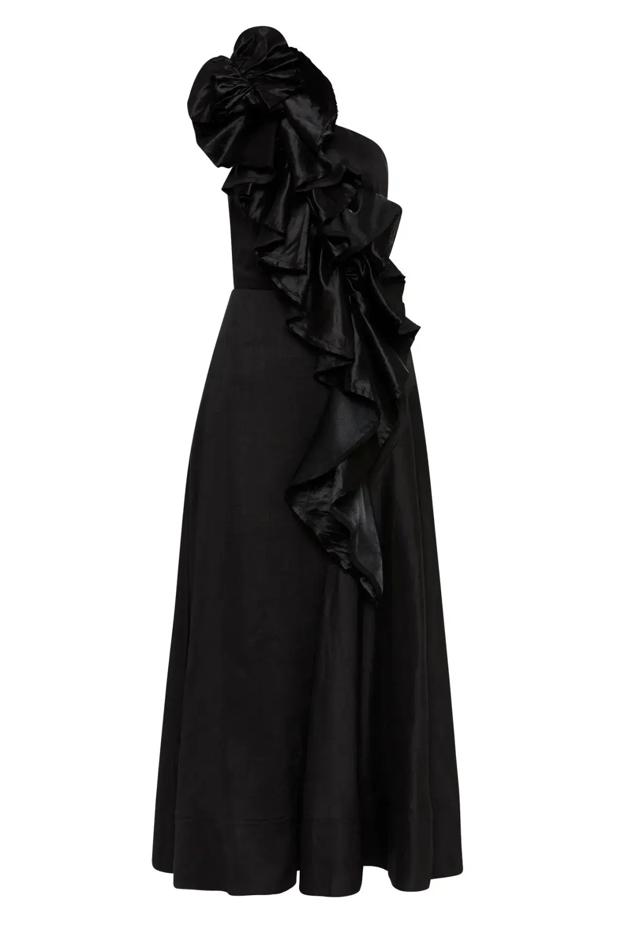 Aje Adelia Ruffle Midi Dress Black Size 16 photo 5