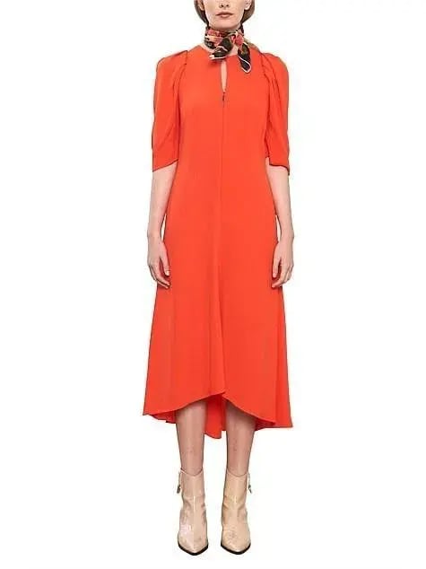 Scanlan Theodore Crepe Knit Bralette Dress Orange Size 8 photo 22