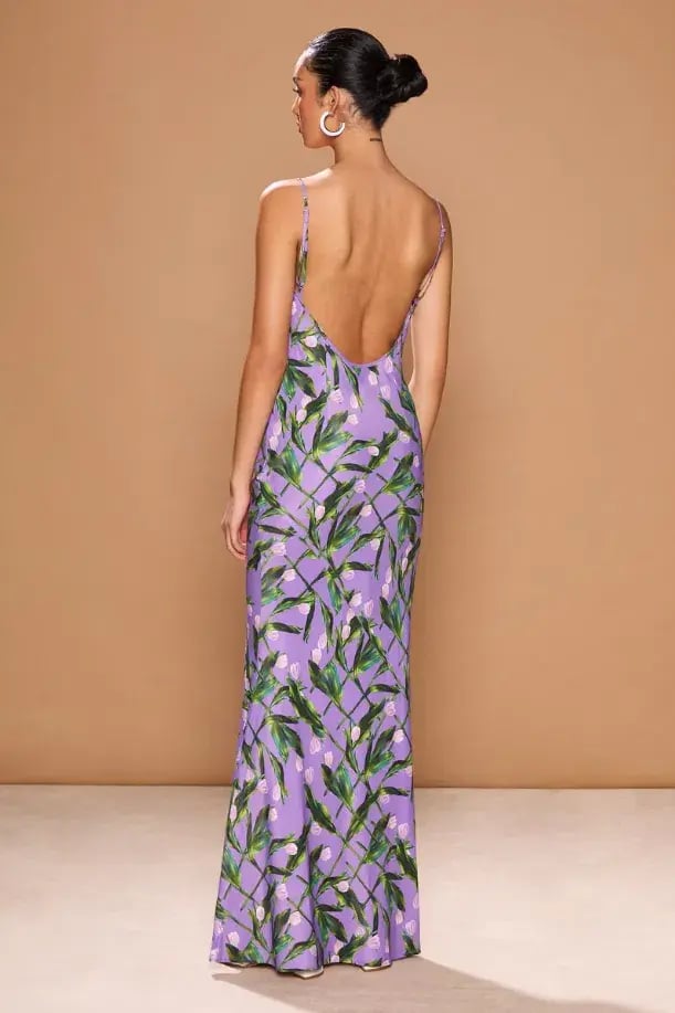 Sonya Moda Portofino Maxi Dress Tulipani Viola Floral Size 12 photo 2