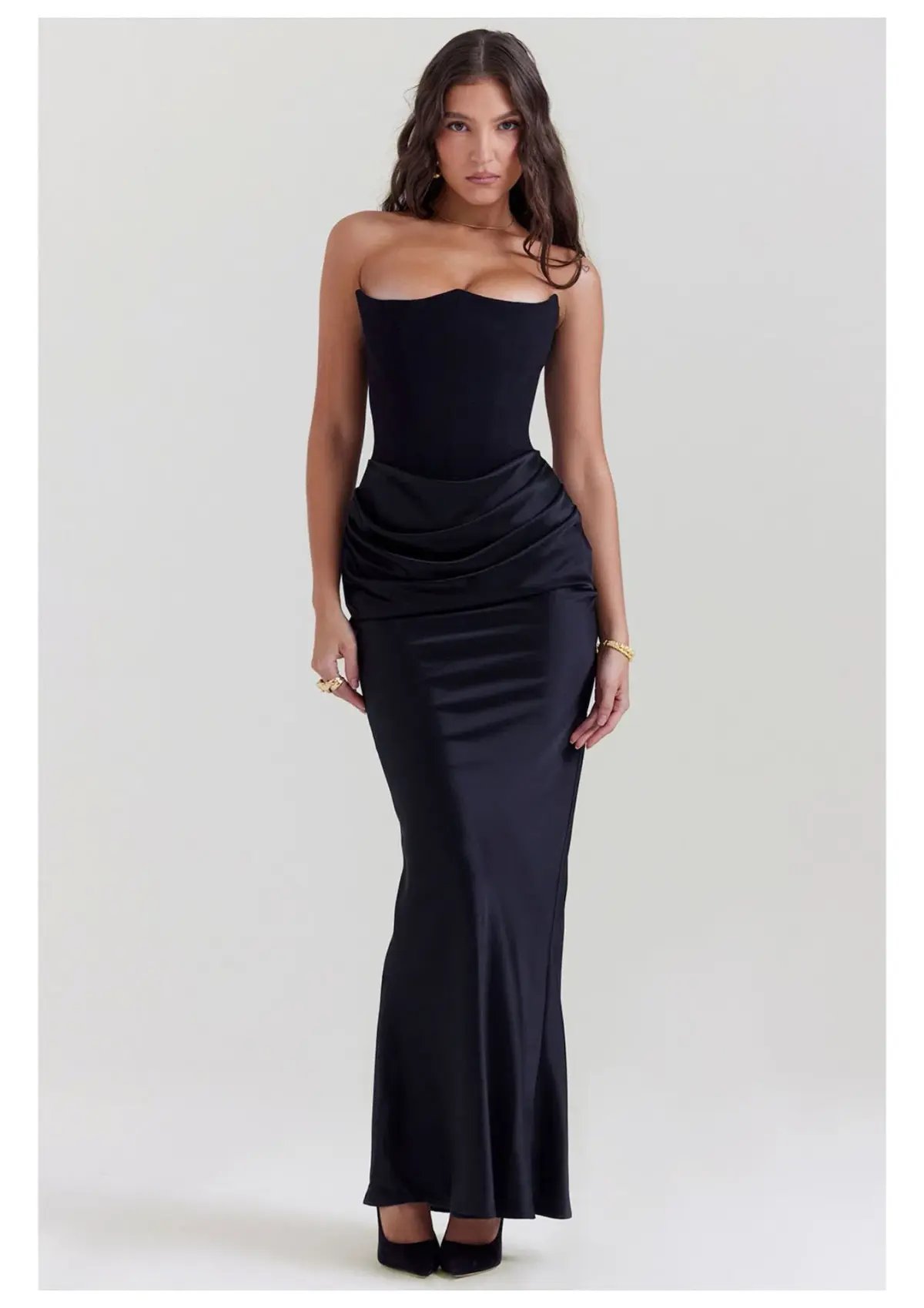 House of CB Persephone Strapless Corset Dress Black Size XS / AU 6 Plus Cup photo 4