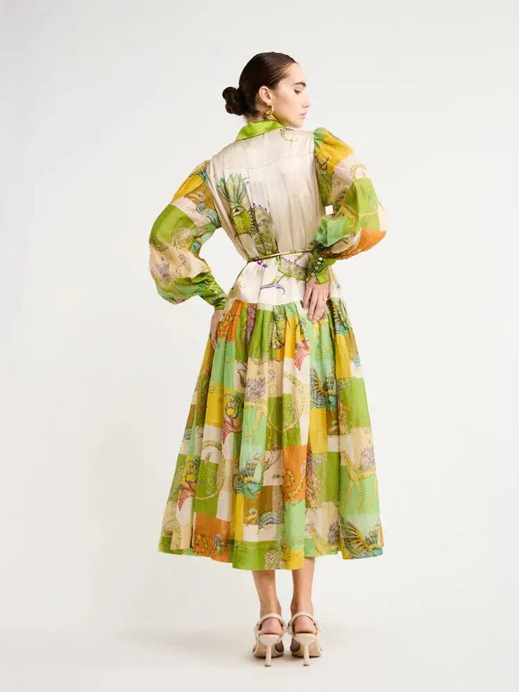 Alemais Jerome Silk Shirtdress Multi Size AU 10 photo 13