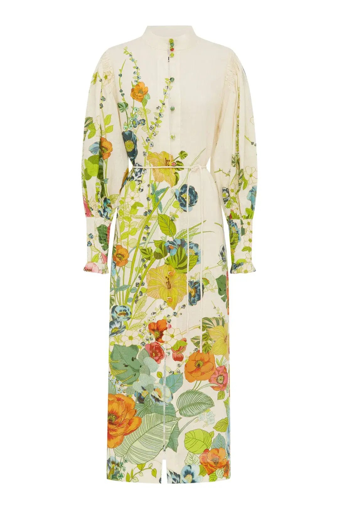 Alemais Constance Puff Sleeve Button Maxi Shirt Dress Size 14 photo 10