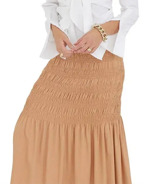 Sovere Trilogy Maxi Skirt Gold Apricot Size AU 8 photo 2