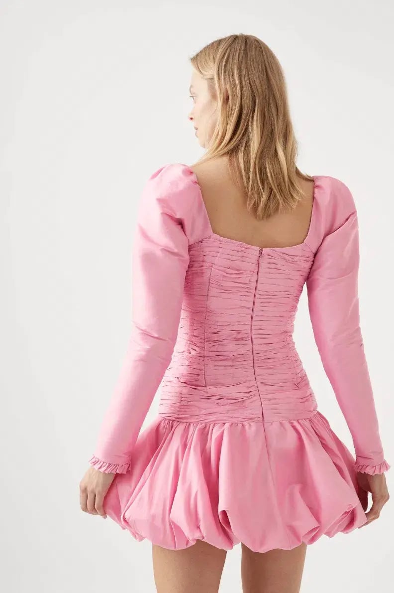 AJE Bijou Ruched Long Sleeve Mini Dress in Bonbon Pink Size 4 photo 4