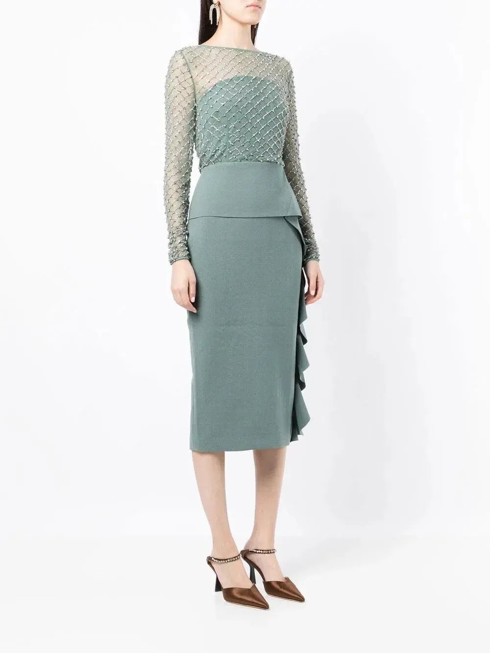 Rachel Gilbert Estelle Dress Green Size 4/Au 14 photo 2