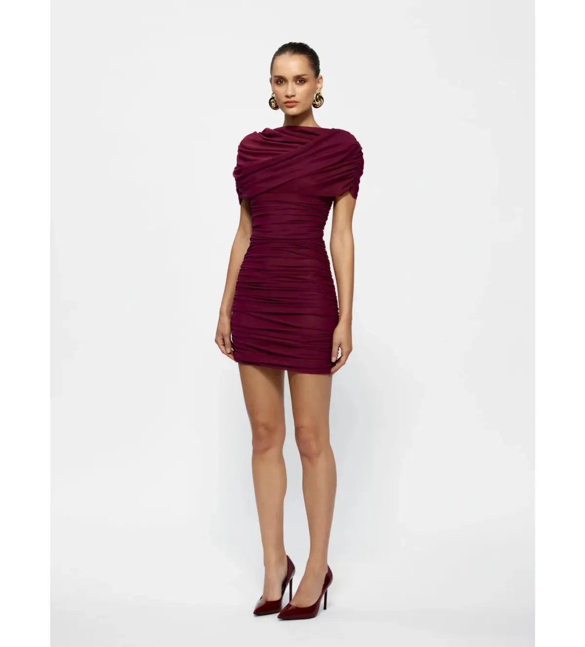 Effie Kats Phoenix Mini Dress in Burgandy Size AU 8 photo 2