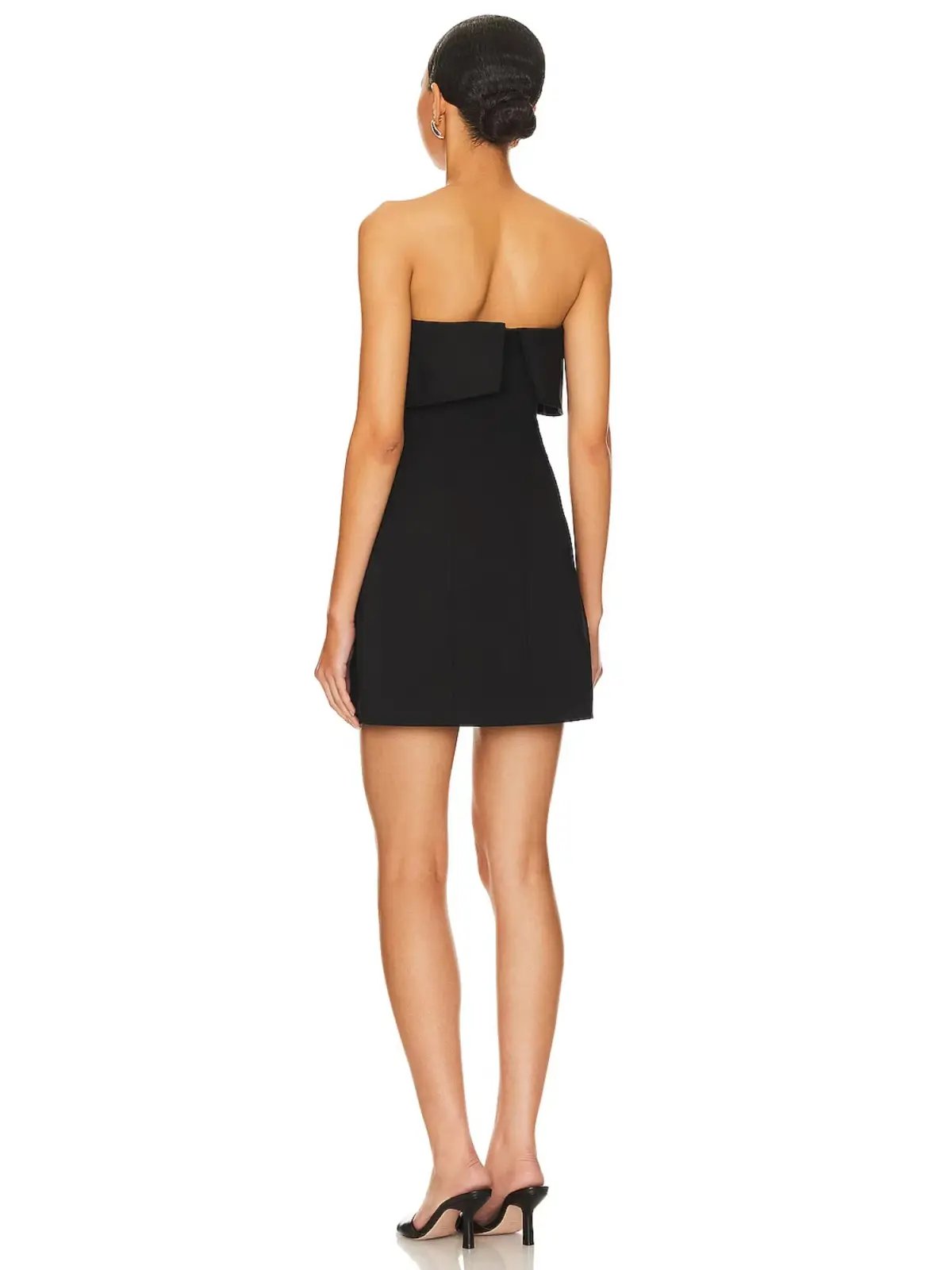Misha Jemma Mini Fold Over Strapless Dress in Black Size 8/S photo 5