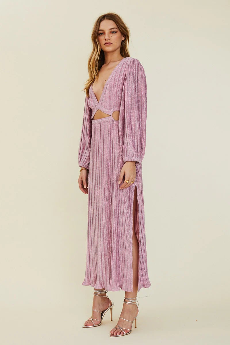 SUBOO MARS LONG SLEEVE CUTOUT MAXI DRESS - PINK photo 2