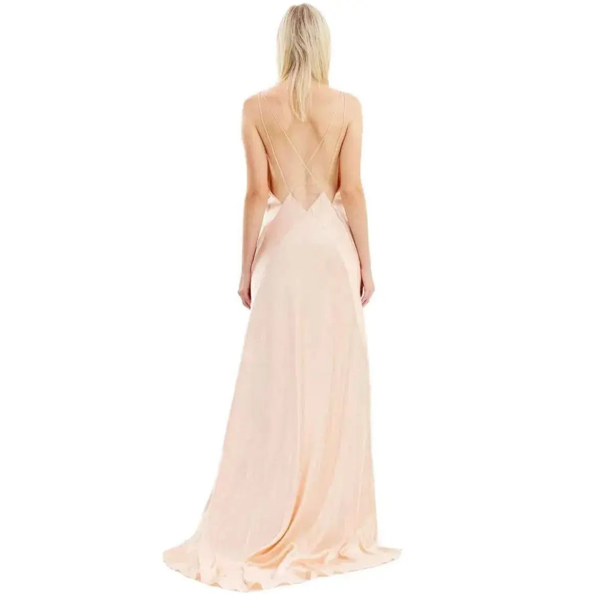 Michael Lo Sordo Alexandra Silk Dress Pink Champagne Size 8 photo 3