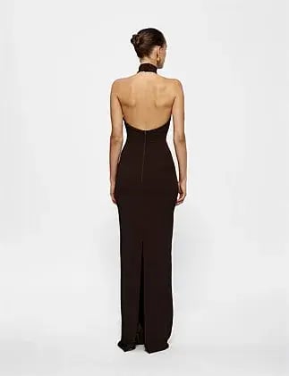 Effie Kats Rhi Gown Brown Chocolate Size 10 photo 4