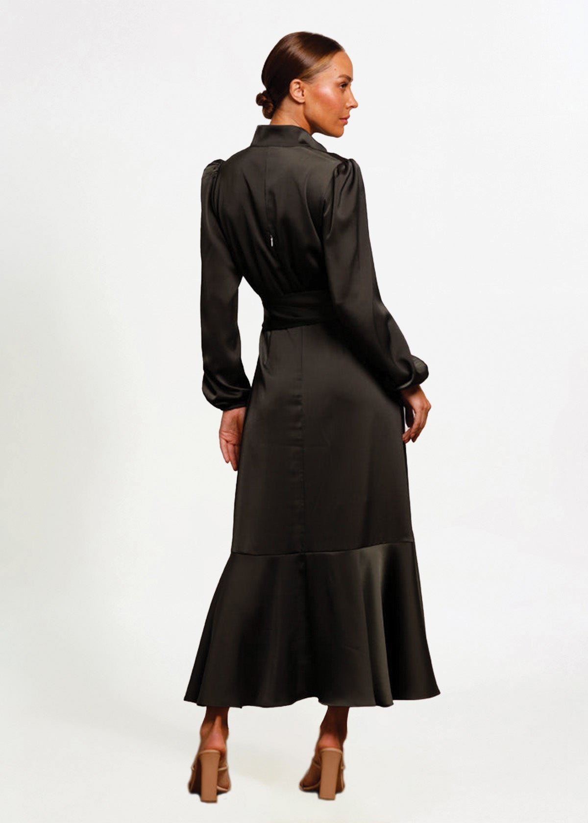 Pinnacle Sleeve Midi Dress in Combat photo 2