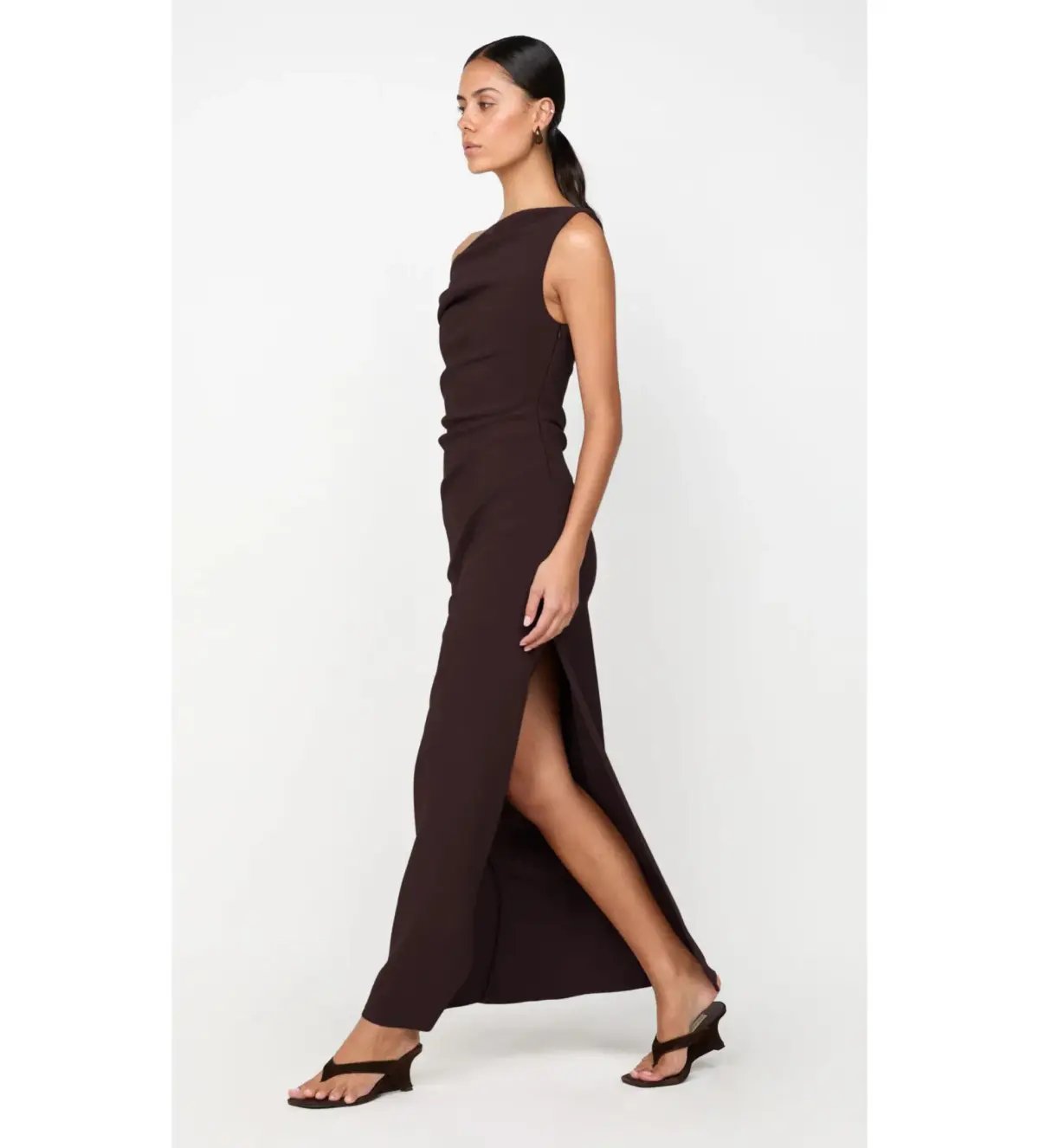 Bec & Bridge Leora Asym Maxi Dress Dark Chocolate Size AU 10 photo 3
