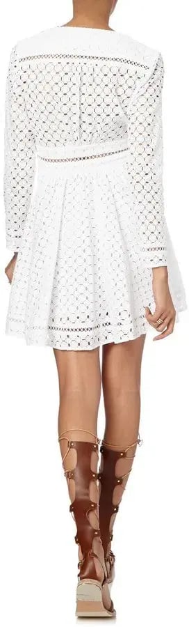Zimmermann Ryker Lace Broderie Mini Dress White Size 0 / AU 8 photo 3