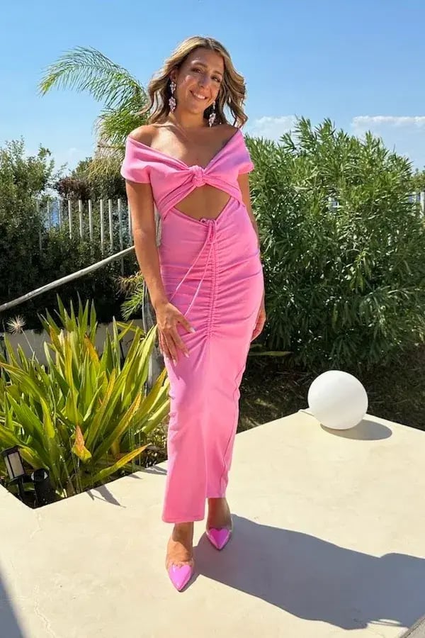 Pfeiffer Ramos Midi Dress Pink Size M / AU 10 photo 3
