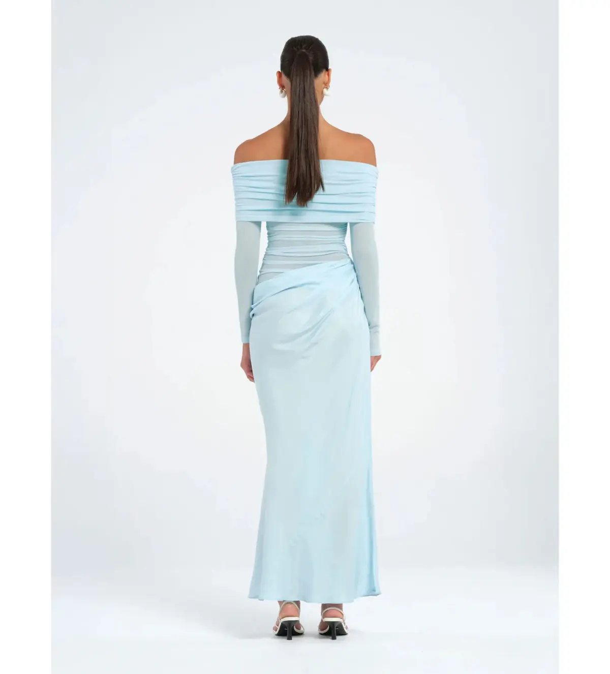 Benni Yasmin Maxi Dress Baby Blue Size 8 photo 3