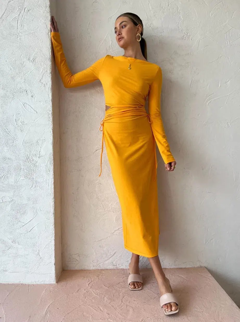 Camilla and Marc Alexandre Midi Dress in Marigold Yellow Size 10 photo 6
