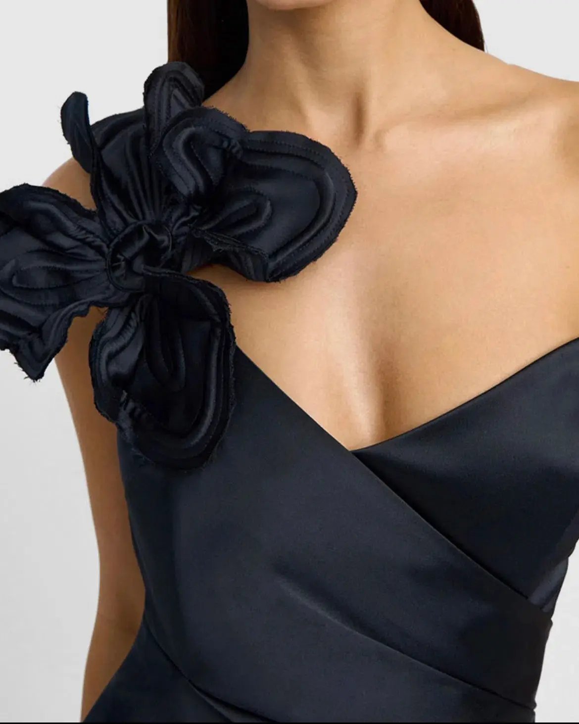 By Johnny Ruby Romance One Shoulder Long Line Dress Black Size AU 6 photo 3