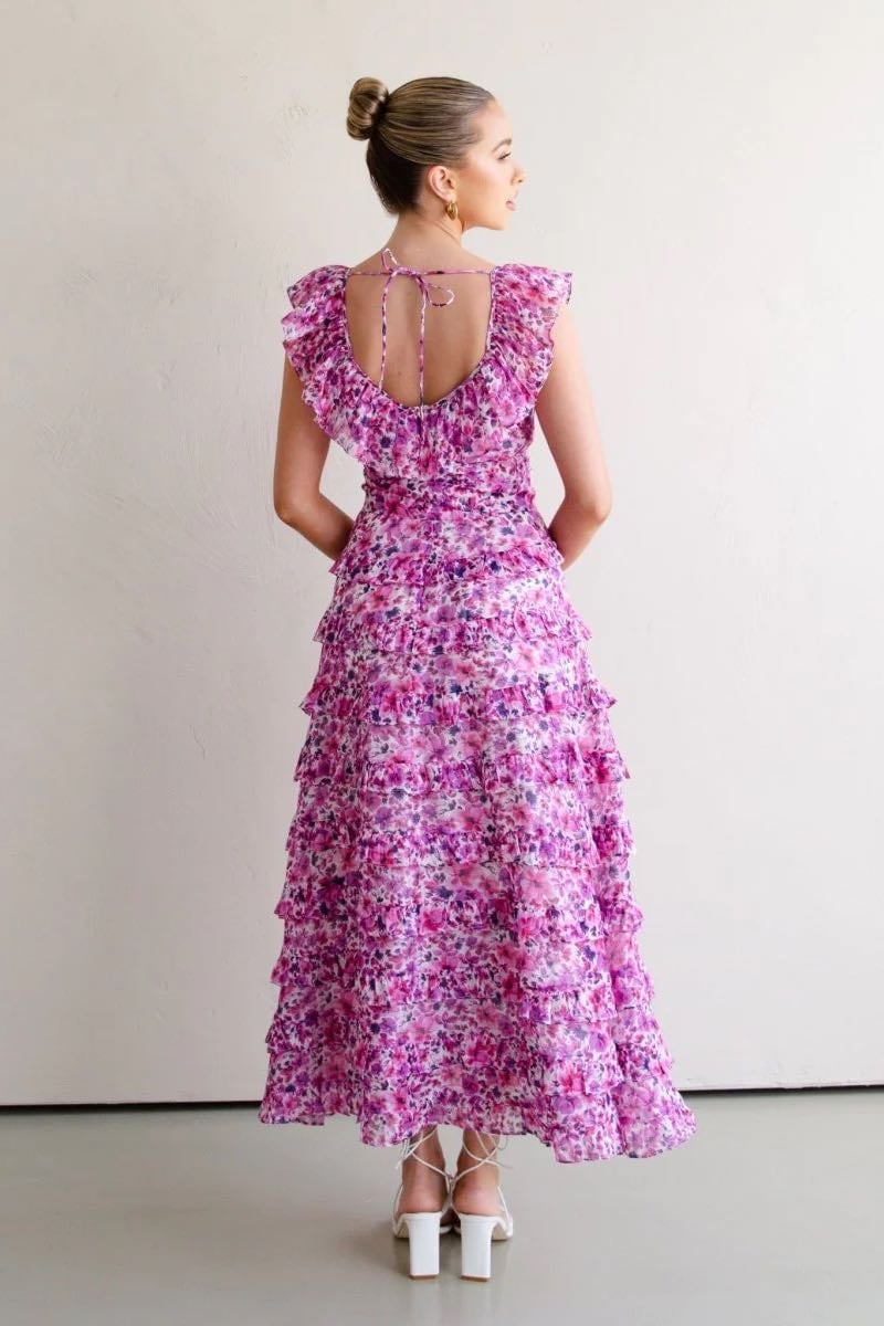 TALULAH PETULA MIDI DRESS - PINK PRINT photo 4
