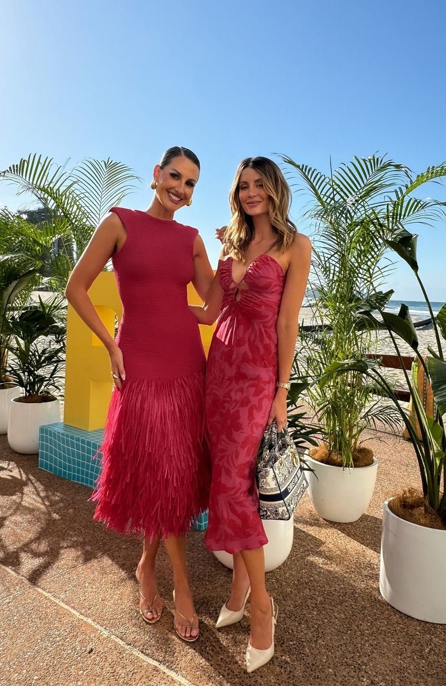 Aje Rushes Raffia Knit Midi Dress, Pink photo 3