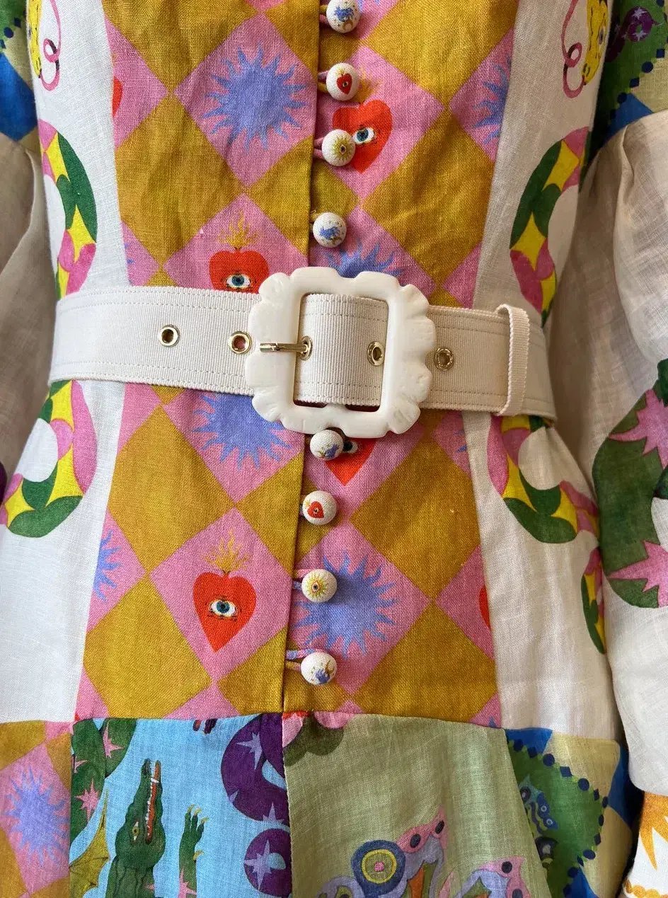 Alemais Lou Balloon Sleeve Shirtdress Multi Size 8 photo 4