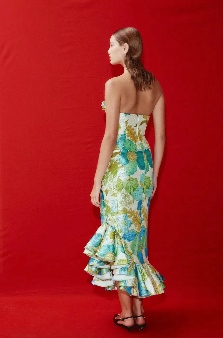Alemais Janis Strapless Midi Dress Floral Print Size 10 photo 3