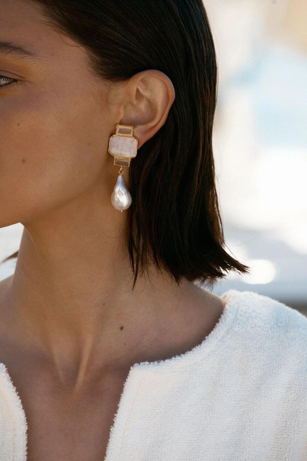 CHRISTIE NICOLAIDES BAMBINA EARRINGS - WHITE photo 7