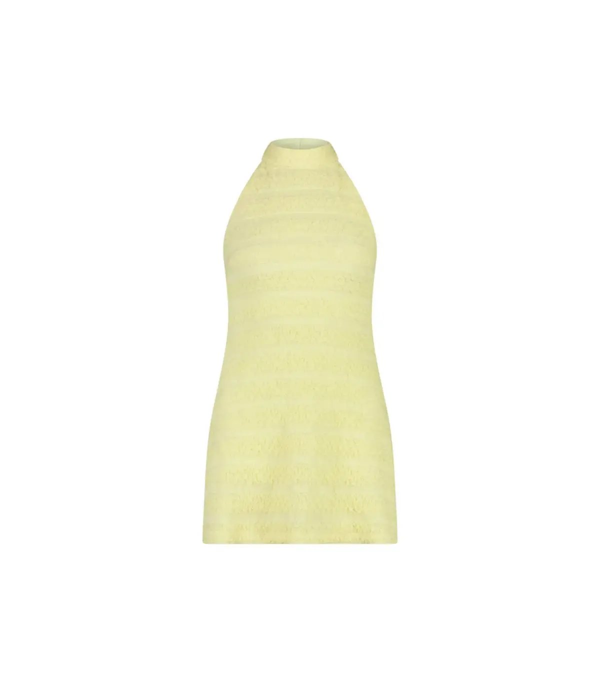 With Harper Lu Textured Halter Mini Dress Lemon Yellow Size XS / AU 6 photo 5