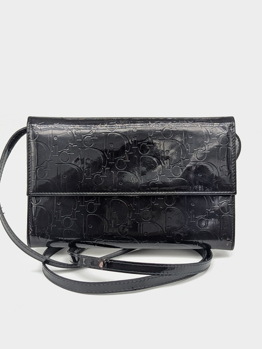 Dior Patent Cross-body Clutch Black photo 4