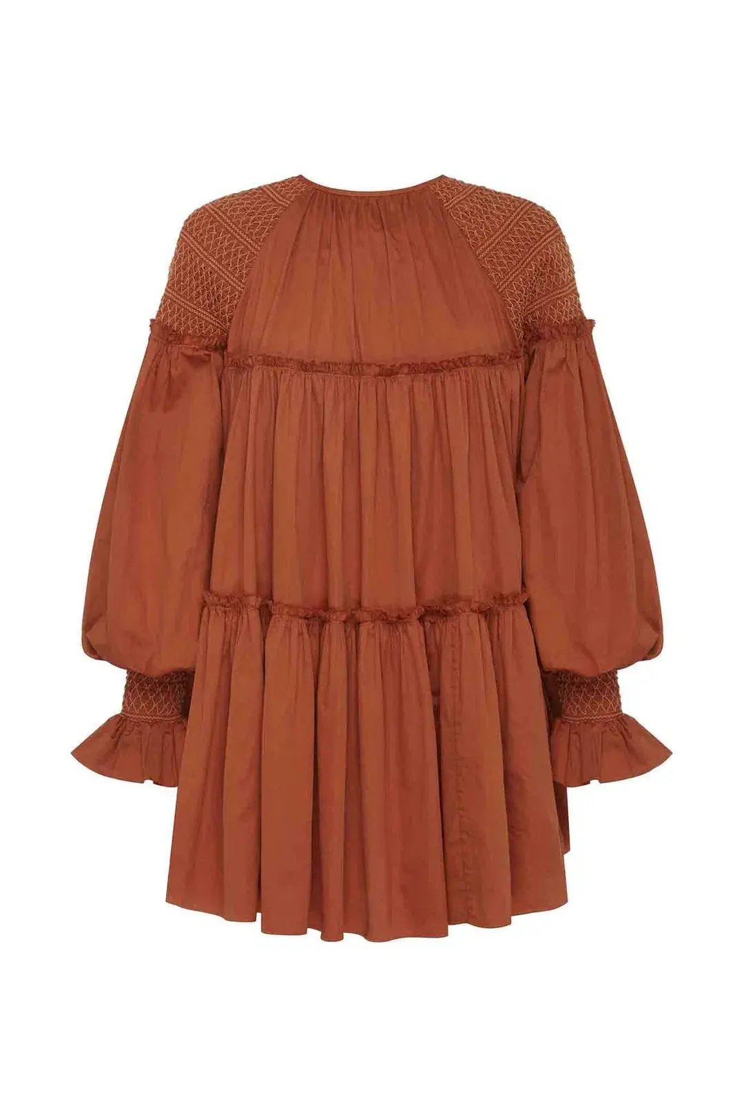 Aje Tranquility Smock Mini Dress Rust Size 10 photo 5
