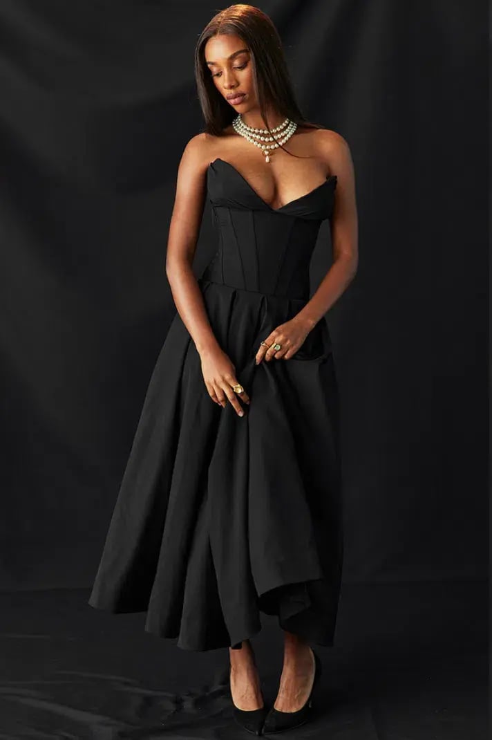 House of CB Lady Black Strapless Midi Dress Black Size S / AU 6 photo 6
