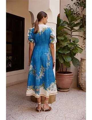 Alemais LUDA MIDI DRESS Blue Size 14 photo 3