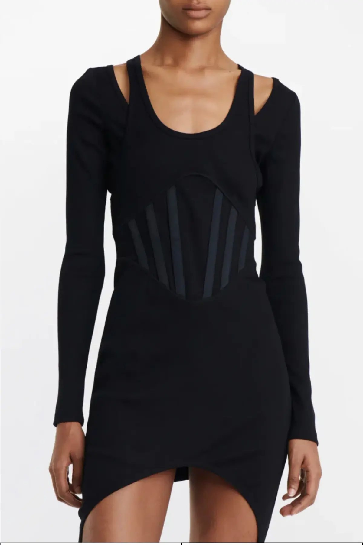 Dion Lee Fin Rib Corset Mini Dress Black Size 10 photo 4
