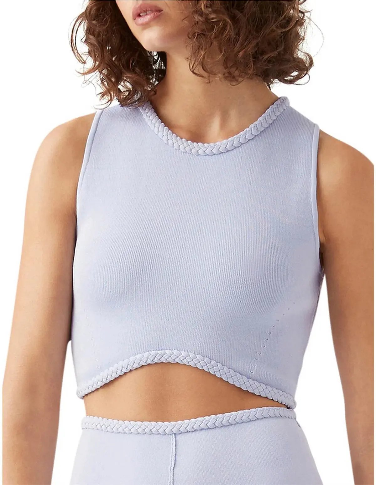 Aje Elm Braided Knit Tank Top and Petal Knit Midi Skirt Set Cool Lavender Size S/8 photo 3
