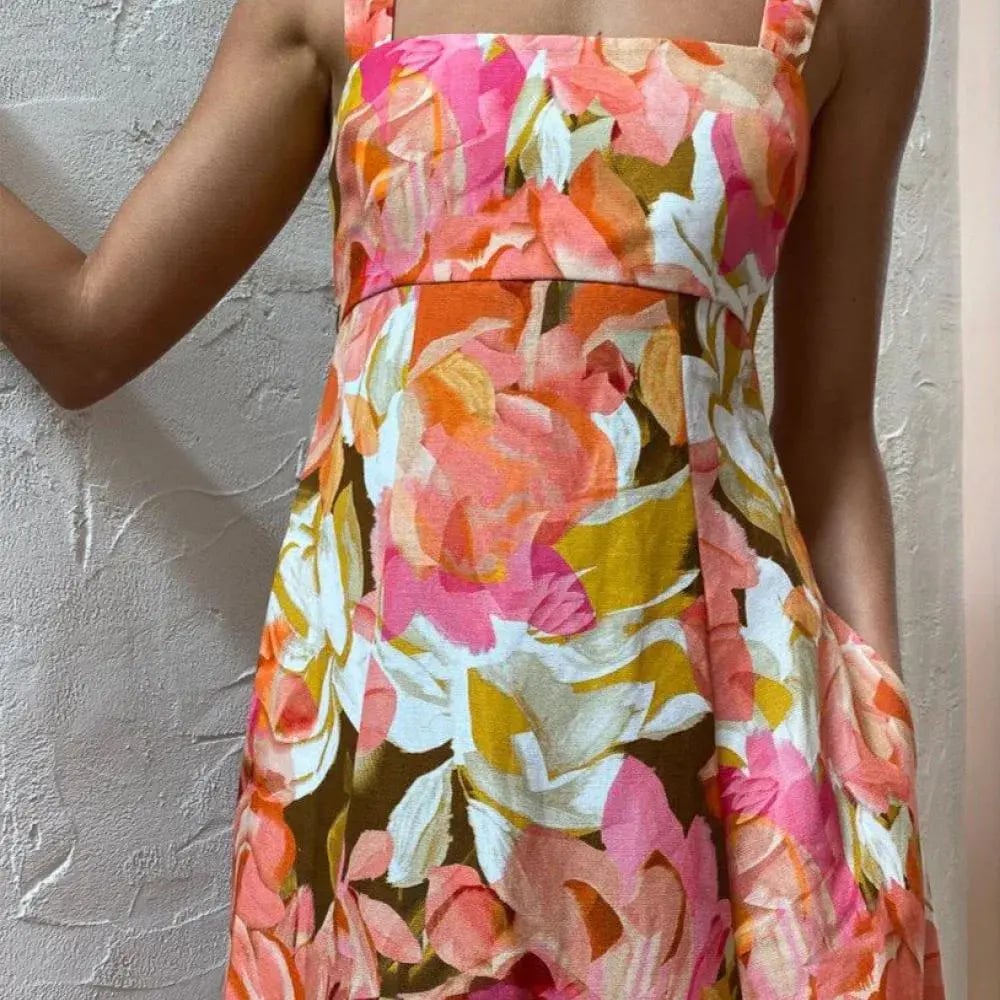 Acler Tate Midi Dress Pink Bouquet Size 12 photo 2