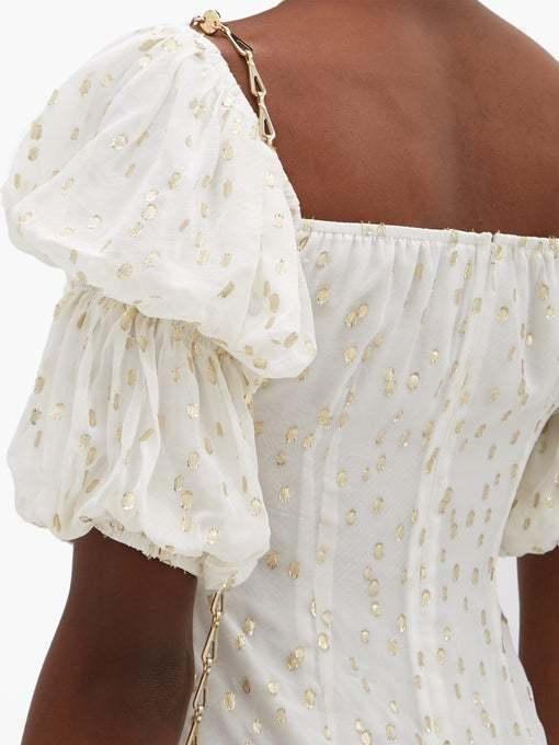 Rat & Boa Off-the-shoulder Metallic Fil Coupé Mini Dress White Size 6 photo 3