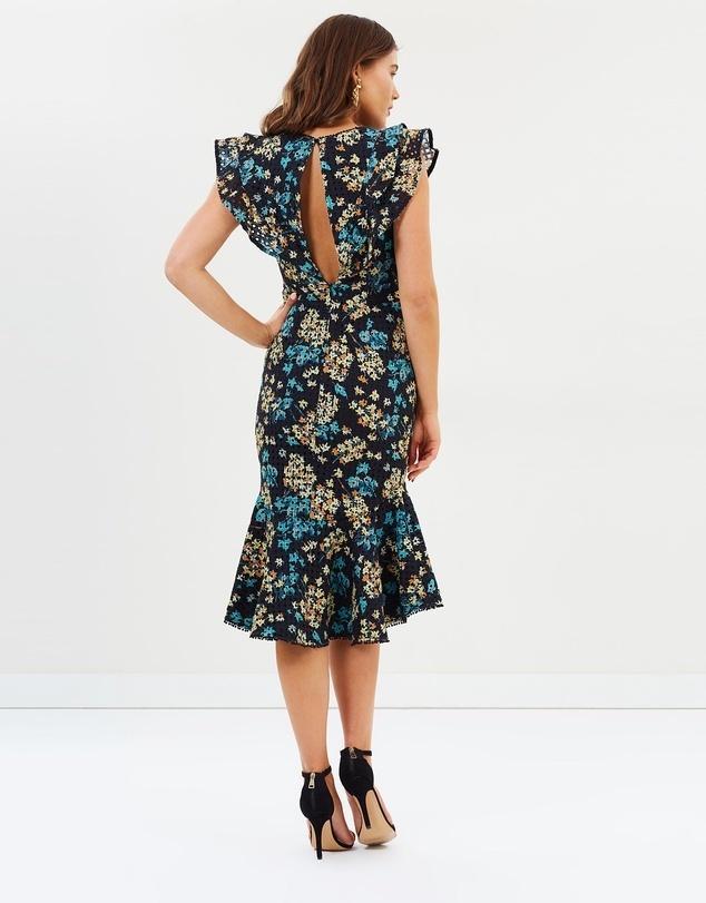Talulah Stormy Crochet Flounce Midi Dress Floral Size 10 photo 3