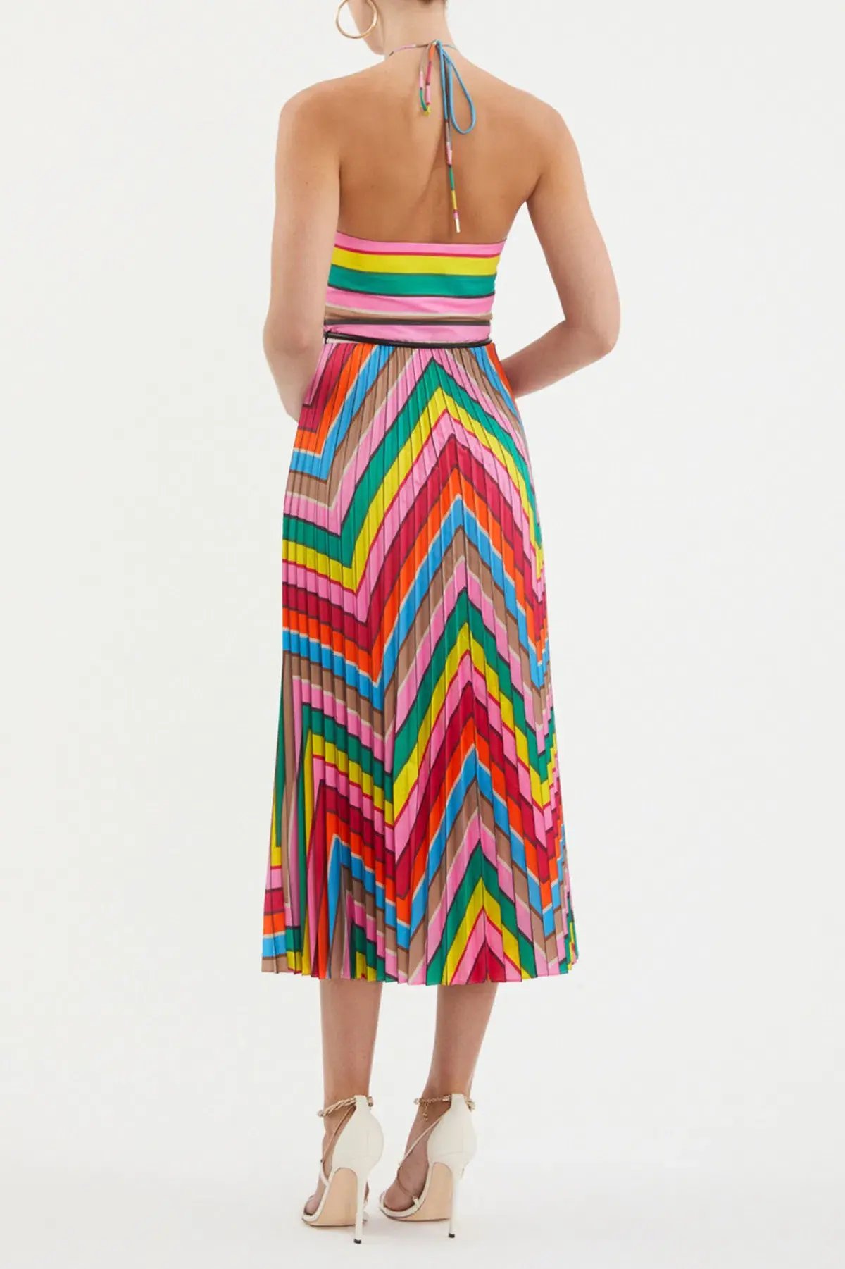 REBECCA VALLANCE DALI HALTER MIDI DRESS IN MULTI SIZE 10 photo 3
