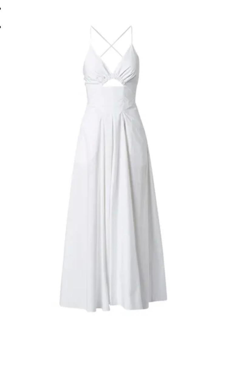 Scanlan Theodore Cotton Strappy Dress White Size 8 photo 3
