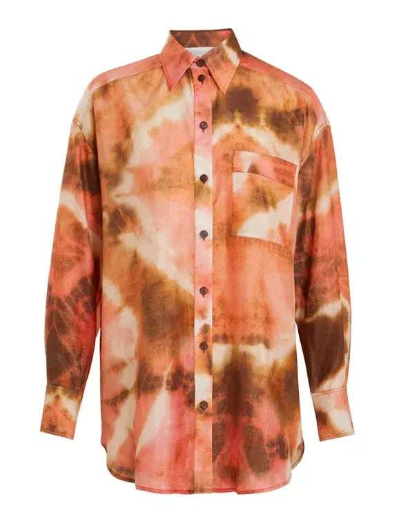 Zimmermann The Vacay Body Shirt and Vacay Relaxed Short in Red/Brown Tie Dye Set Size 0/AU 8 photo 2