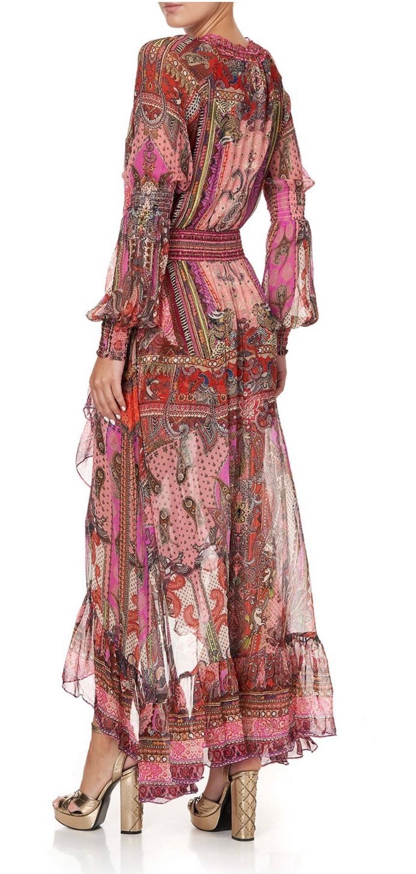 Camilla Lotus Lovers Blouson Sleeve Wrap Dress Size XL / AU 16 photo 3
