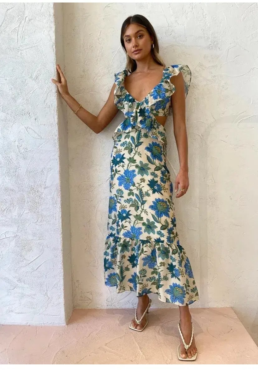 Sir the Label Celia Frill Midi Dress in Marguerite Size 8 photo 4