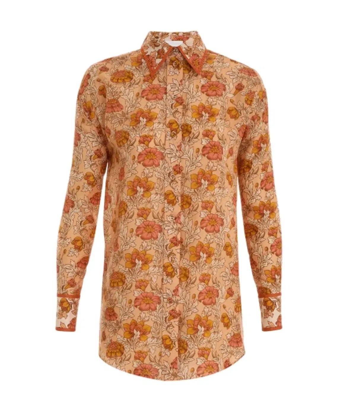 Zimmermann Andie Relaxed Shirt Almond Floral Print Size 0 / AU 8 photo 4