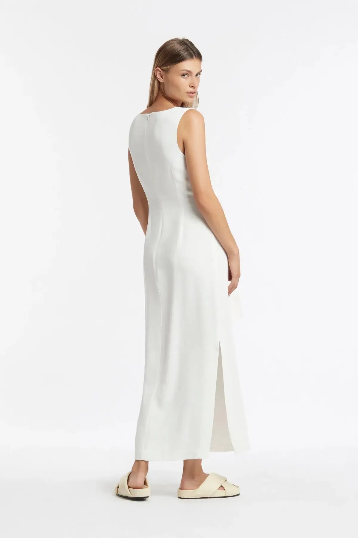 Sir the Label Clemence V Neck Dress White Size AU 10 photo 3