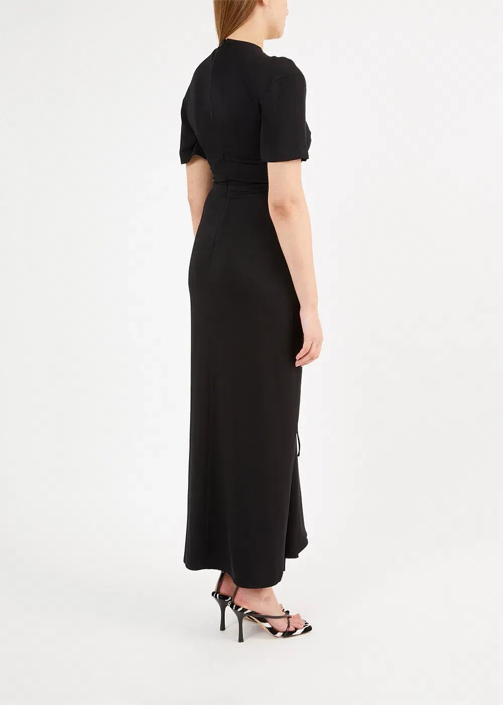 Christopher Esber Ruched Multi Panel Tee Dress Black Size 6 photo 2