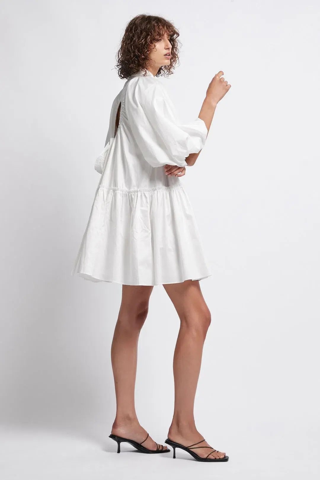 Aje Prima Circle Tiered Mini Dress White Size 12 photo 3
