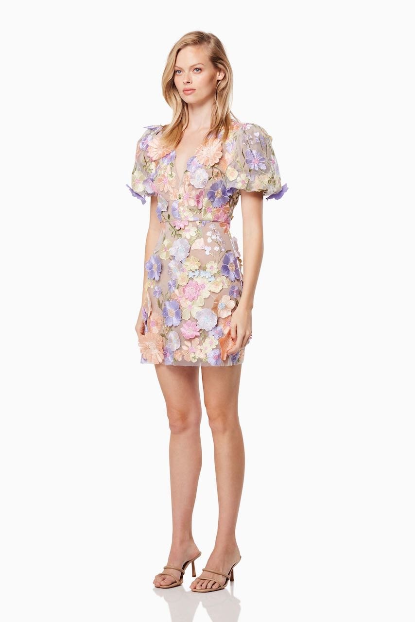 ELLIATT ANTHEA 3D LACE MINI DRESS - MULTI photo 4