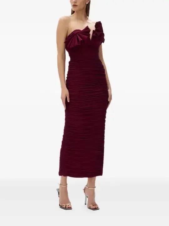 Rachel Gilbert Jensen Dress Merlot Size 10 photo 2