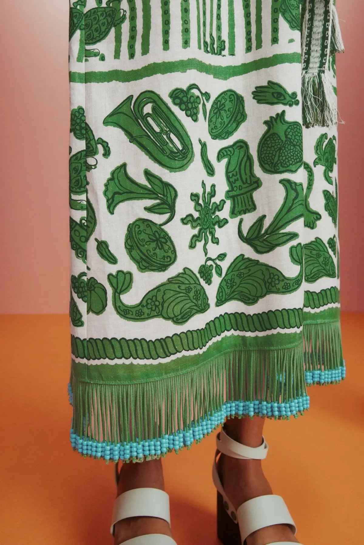 Alemais Lula Sleeveless Midi Dress Green Print Size 8 photo 3